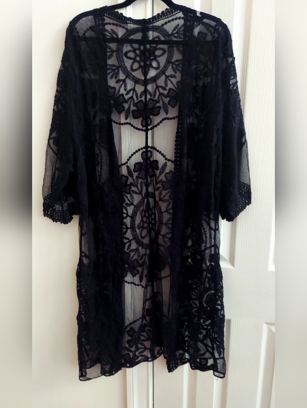 Black Lace Kimono Duster NWT SZ XL - Picture 3 of 3